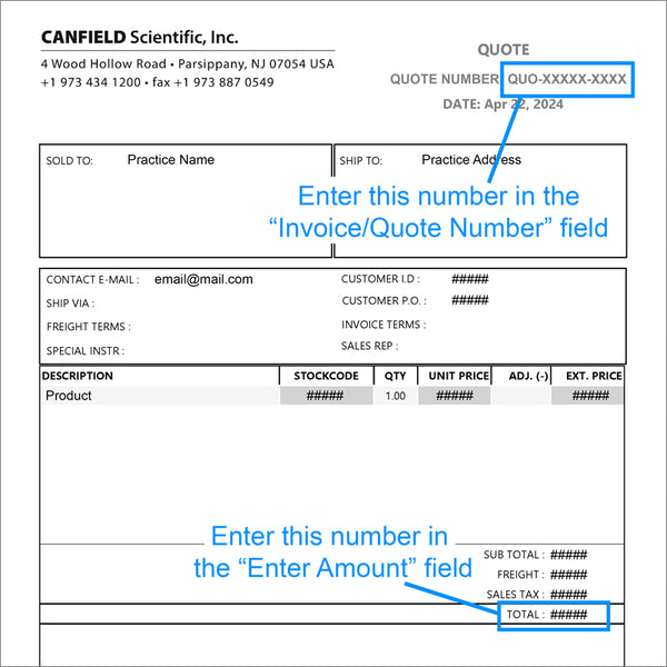 Canfield Invoice/Quote Payment